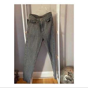 Grey High Rise Mom Jeans